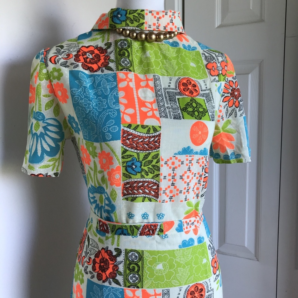 Unique Handmade Vintage Floral Midi Dress  ✨